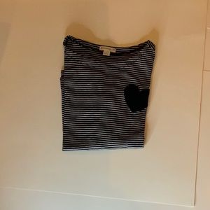 Black and white striped shirt for girls size 10